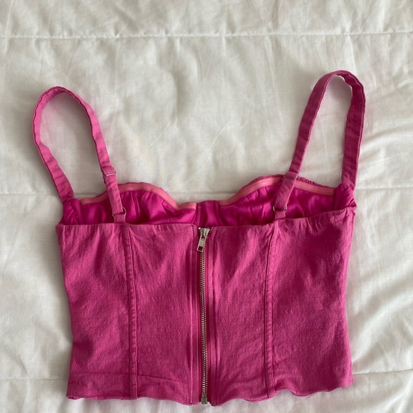 Princess Polly Pink Zipper Corset Top - Picture 2 of 5